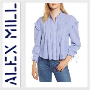 Alex Mill Light Blue Ruffle Blouse